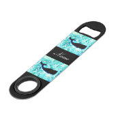 zwarte walvis onderwater speed flessenopener (Achterkant Gekanteld)