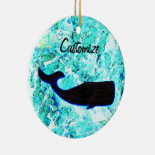 zwarte walvis op maat van Thunder_Cove Keramisch Ornament (Rechts)