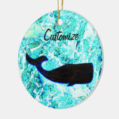 zwarte walvis op maat van Thunder_Cove Keramisch Ornament (Links)