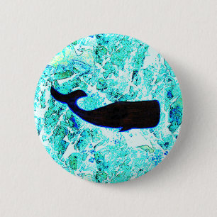 zwarte walvis ronde button 5,7 cm