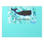zwarte walvis Thunder_Cove blauw Notitieblok (Voorkant)