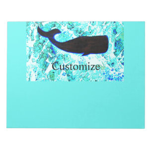 zwarte walvis Thunder_Cove blauw Notitieblok