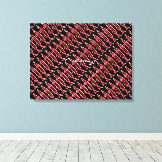 zwarte walvis Thunder_Cove Canvas Afdruk (Insitu (Houten vloer))