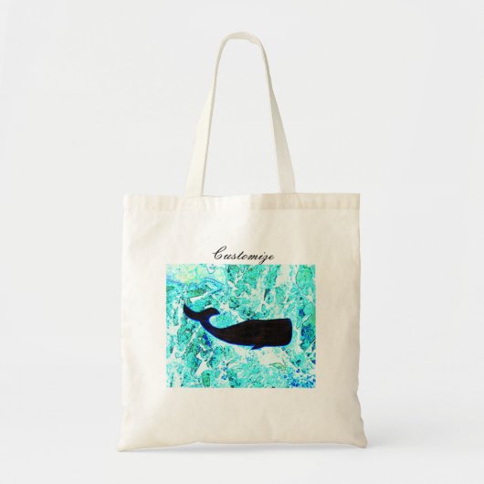 zwarte walvis tote bag (Voorkant)