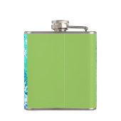 zwarte walvis zwemt blauw heupfles (Achterkant)