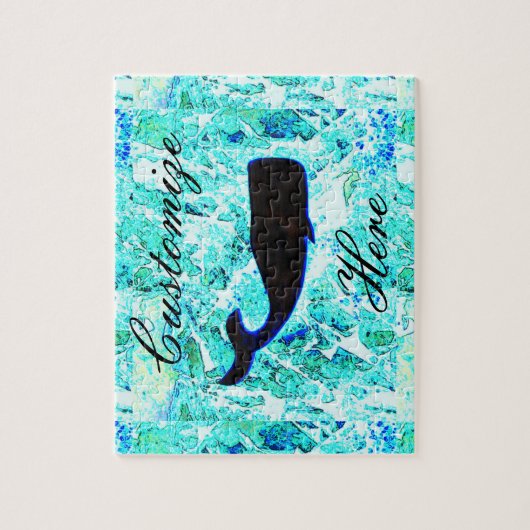 zwarte walvisblauwe Thunder_Cove Legpuzzel (Verticaal)