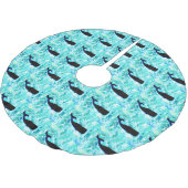 zwarte walvissen Blauw Thunder_Cove Kerstboom Rok (Gekanteld)