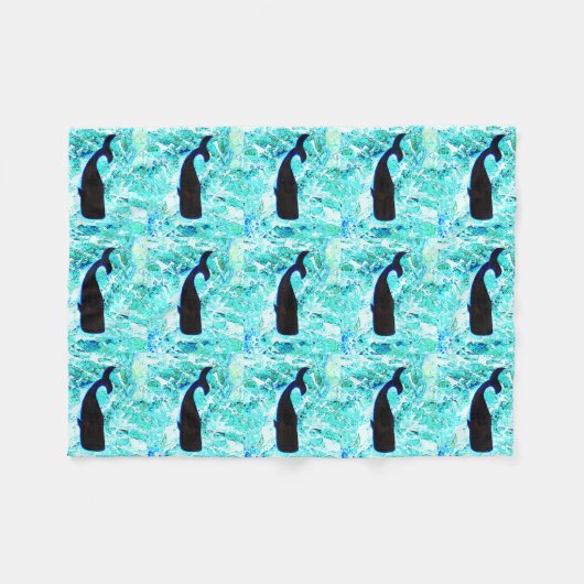 zwarte walvissen onder water fleece deken (Voorkant (Horizontaal))