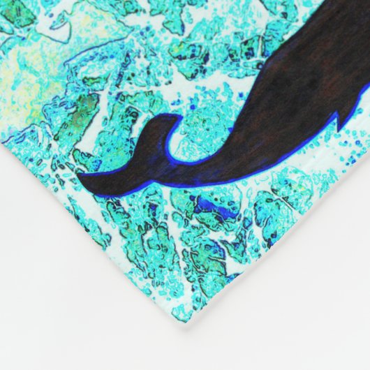 zwarte walvissen onder water fleece deken (Hoek)