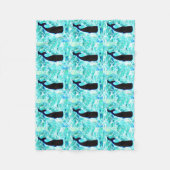 zwarte walvissen onder water fleece deken (Voorkant)