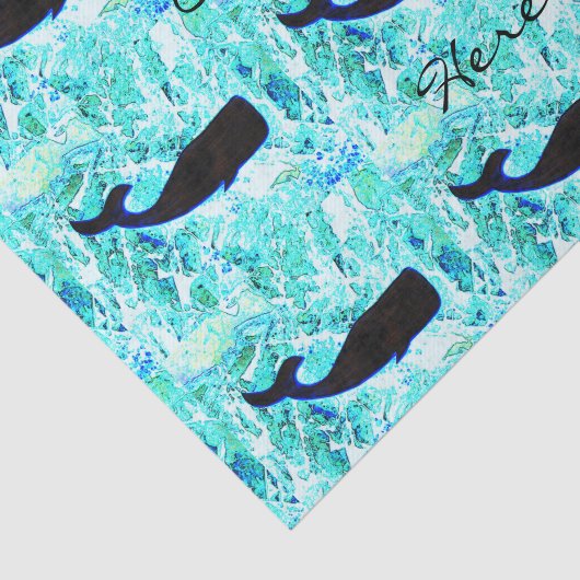 zwarte walvissen Thunder_Cove blauw Tissuepapier (Detail)