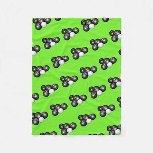 Zwarte wand en Kat op groen, Fleece Deken (Voorkant)