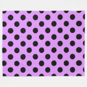 Zwarte wandelpunten op lila fleece deken (Voorkant (Horizontaal))