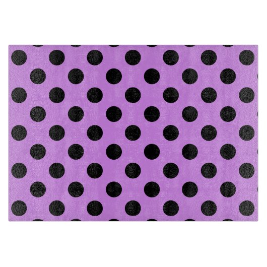 Zwarte wandelpunten op lila snijplank (Voorkant)