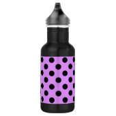 Zwarte wandelpunten op lila waterfles (Rechts)