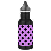 Zwarte wandelpunten op lila waterfles (Links)
