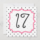 Zwarte wandelwand- en roze verjaardag kaart (Achterkant)