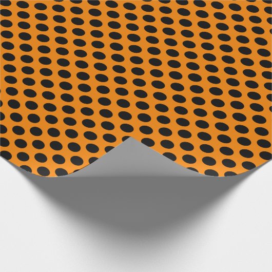 Zwarte wandelwand op Oranje omslagpapier Cadeaupapier (Hoek)