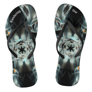 Zwarte Wandering Star Abstract zwart/wit Teenslippers