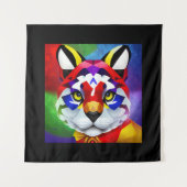 Zwarte wandtapijten van Alexander's Cat Wandkleed (Voorkant)