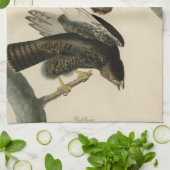 Zwarte Warrior (Rode Hawk) van Audubon Birds Theedoek (Gevouwen)