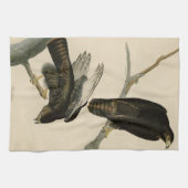 Zwarte Warrior (Rode Hawk) van Audubon Birds Theedoek (Horizontaal)