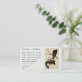 Zwarte Warrior (Rode Hawk) van Audubon Birds Visitekaartje (Staand voorkant)