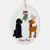 Zwarte Wasboog en rendierkerstversiering Keramisch Ornament (Rechts)