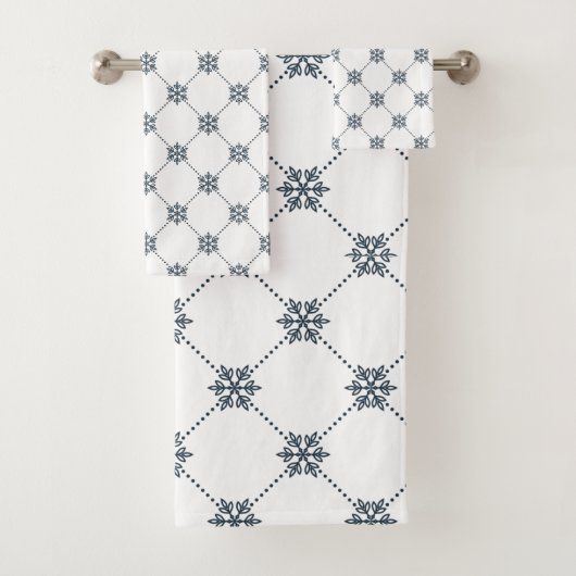 Zwarte washanddoekset voor Damask Bad Handdoek (Insitu)