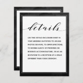 Zwarte waskalligrafie — Specificaties Informatiekaartje (Voorkant / Achterkant)