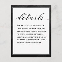 Zwarte waskalligrafie — Specificaties Informatiekaartje