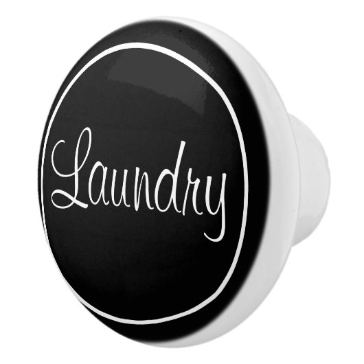 Zwarte Waskamer Ceramic Knob. Keramische Knop (Rechts)