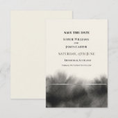 Zwarte Watercolor Bruiloft Save The Date (Voorkant / Achterkant)