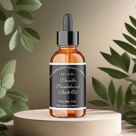 Zwarte Waterdichte Druppelfles Label 1.5 "x 3"