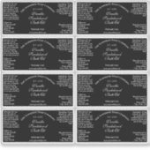 Zwarte Waterdichte Druppelfles Label 1.5 "x 3" (Voorkant)