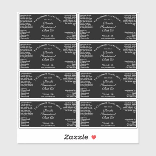 Zwarte Waterdichte Druppelfles Label 1.5 "x 3" (Vel)