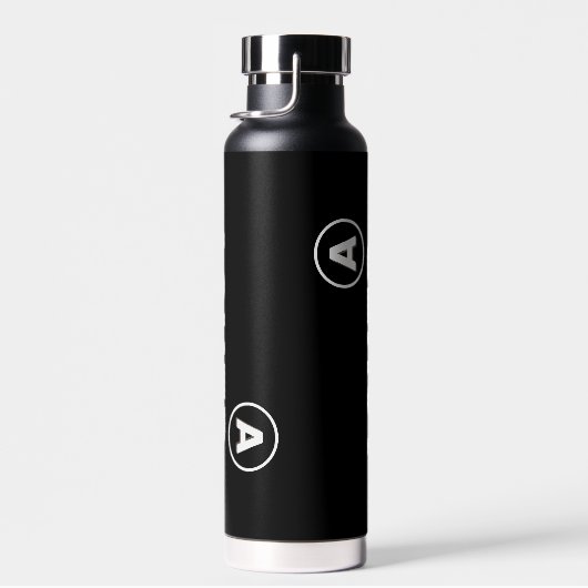Zwarte waterfles met naam (Rechts)