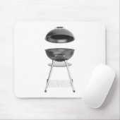 Zwarte waterkoker barbecue met deksel muismat (Met muis)