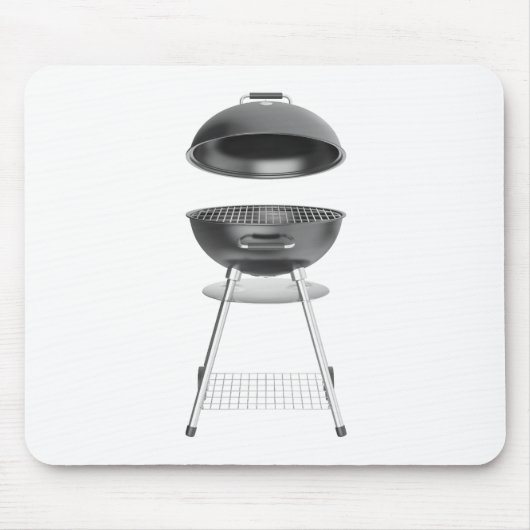 Zwarte waterkoker barbecue met deksel muismat (Voorkant)