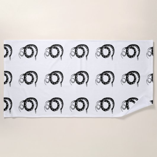 Zwarte waterslang strandlaken (Voorkant)