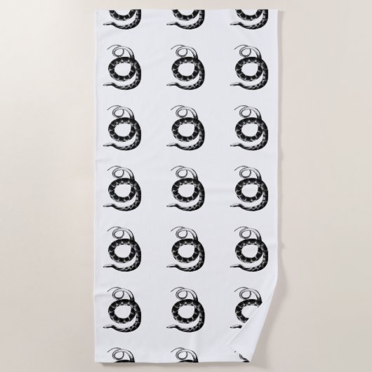 Zwarte waterslang strandlaken (Voorkant)