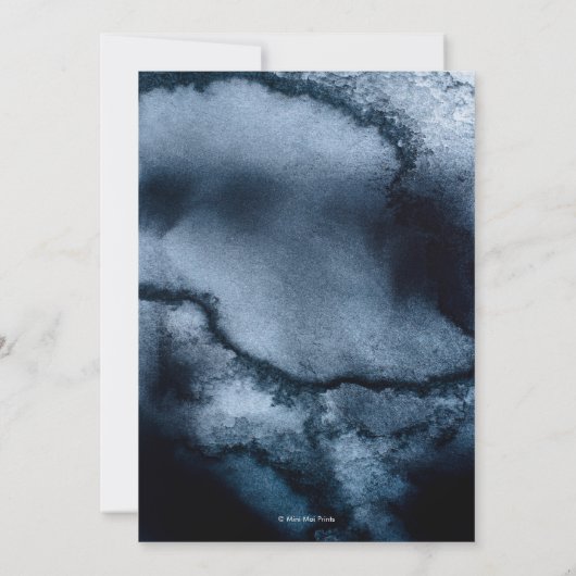 Zwarte Waterverf 21ste verjaardagsuitnodiging Kaart (Achterkant)