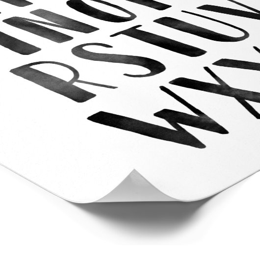 Zwarte Waterverf Alphabet ABC Nursery Decor Poster (Hoek)