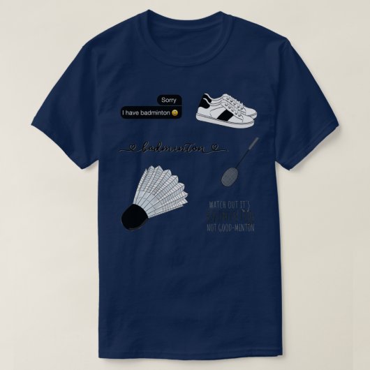 Zwarte Waterverf Badminton Pack T T-shirt (Design voorkant)