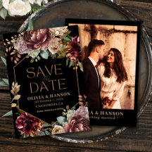 Zwarte waterverf bloemen Fotoval Bruiloftszwart