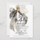 Zwarte Waterverf Boog Verjaardagsfeestje Vrouw Sti Kaart (Voorkant)