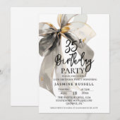 Zwarte Waterverf Boog Verjaardagsfeestje Vrouw Sti Kaart (Voorkant / Achterkant)