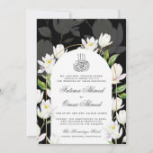 Zwarte Waterverf Botanische Islamitische Moslim Br Kaart (Voorkant)