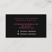 zwarte waterverf brushtrokes make-up typografie visitekaartje (Achterkant)