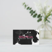 zwarte waterverf brushtrokes make-up typografie visitekaartje (Staand voorkant)